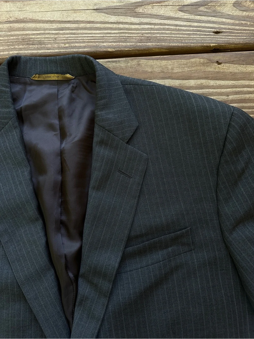 Brooks Brothers 1818 Madison  Charcoal Pinstripe Wool Blazer Sport Coat Made USA